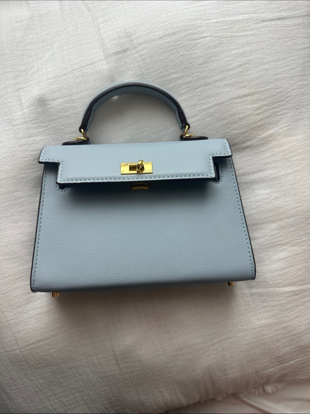 LOOK A LIKE! Look a like baby blue Hermes bag like new with extra accessories.